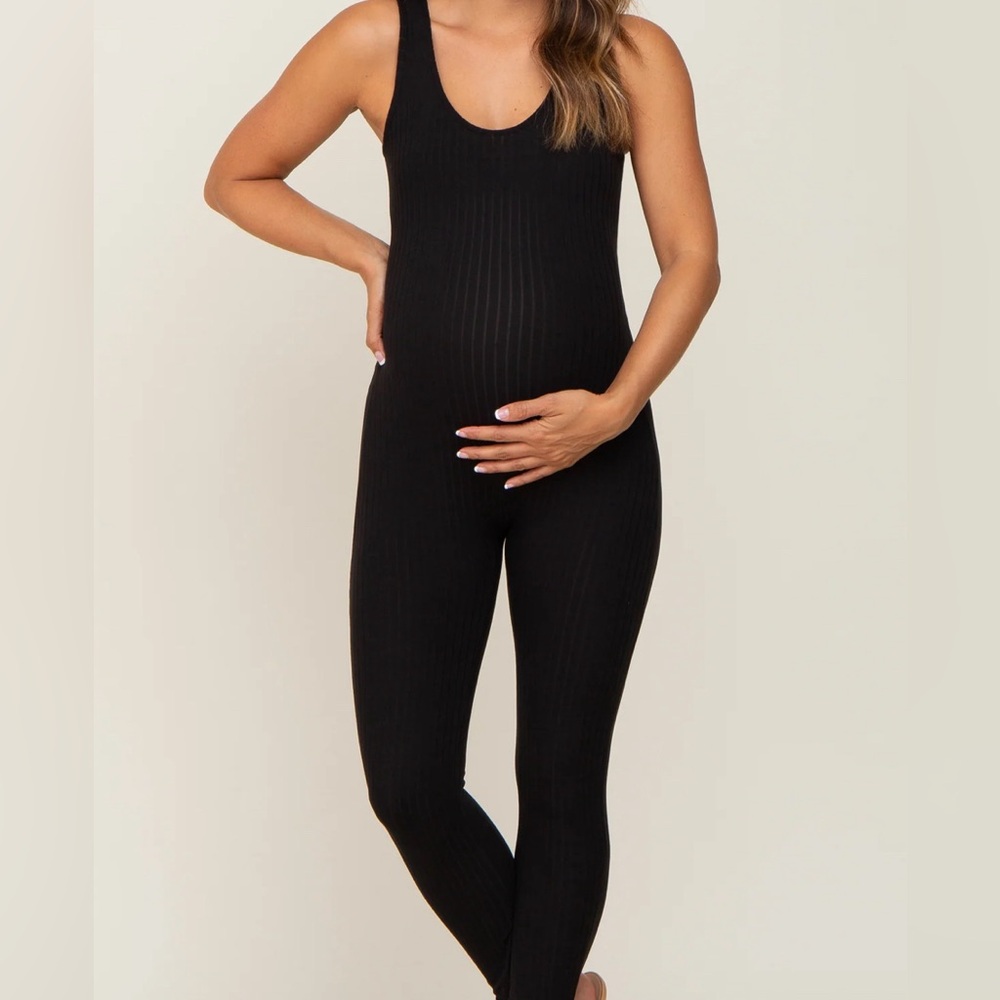 Maternity Jumpsuit - Ribbed Bodycon
